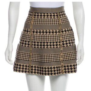 Hervé Léger High-Waisted Houndstooth Mini Skirt